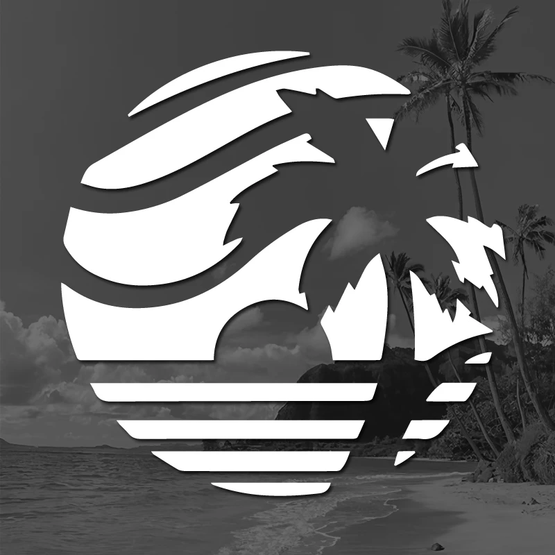 

Sunset coconut palm seascape creative&funny stickers for cartoon fans&lover,high quality for car trucks motorcycles &laptops