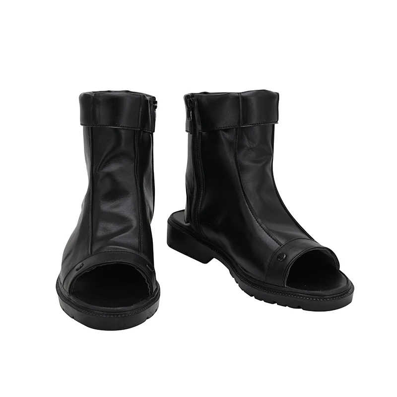 JP 애니메이션 Hatake Kakashi 코스프레 의상 블랙 수제 인조 가죽 신발