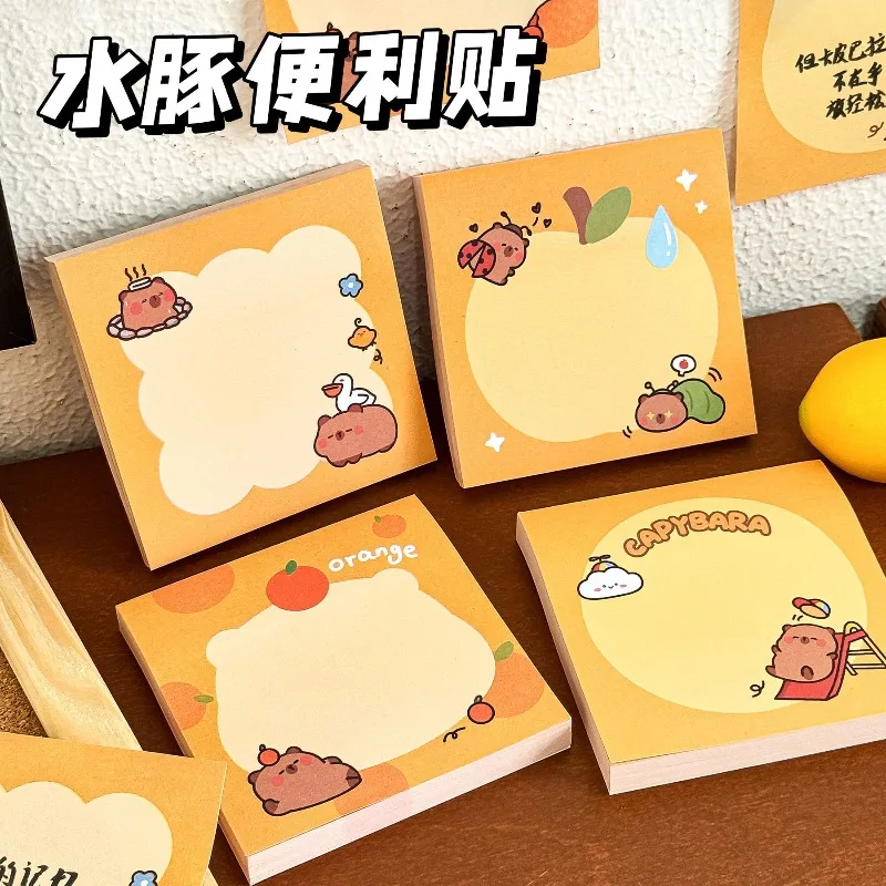 Cute Capybara Student Cartoon Message Notes N Times Post Girl Heart Kapibara  Book Memo Pad Kawaii Cute Sticky Notes