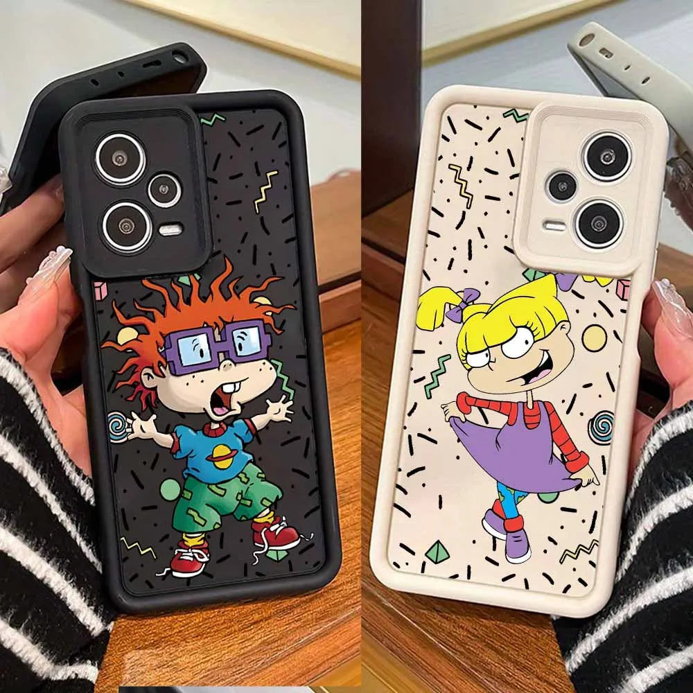 كارتون صبي وفتاة Rugrats Chuckie's لسامسونج غالاكسي S25 S24 S23 S22 S21 S20 FE ملاحظة 20 الترا زائد العين سلم لينة جراب هاتف