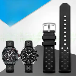 For TAG Heuer Watchband F1 Series Steel Buckle Caz2011 Seiko Citizen Breathable Silicone 22mm Black Red Orange Watch Strap