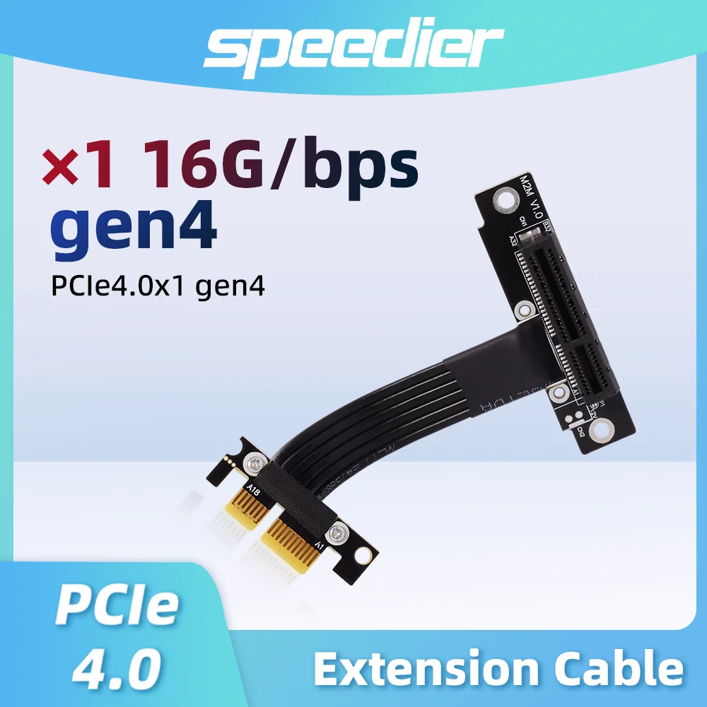 

PCIe 4.0 / 3.0 1X To 4X Riser Adapter for Graphic Card PCI Express SSD LAN USB PCIE X1 To X4 Extension Cable 3-100cm Customized