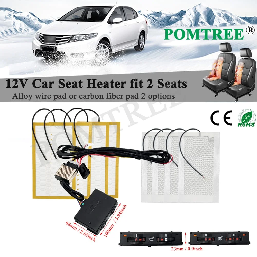 

Встроенные нагреватели для автомобильных сидений, подходят для 2-х сидений, проволока из сплава/углеродное волокно, нагревательная подушка, 6-уровневый переключатель управления для Toyota Prado 2018-2023
