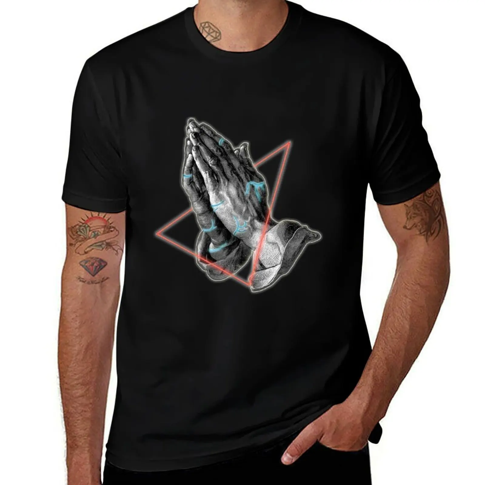 PRAYING HANDS T-Shirt Light Athletic Short Sleeve Tee Shirt