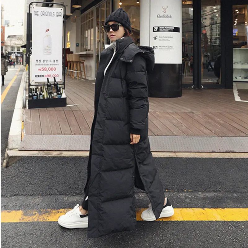 

2025 New Winter Hooded Long Style Cotton Jacket Women Over-The-Knee Fashion Leisure Women Down Cotton Coat