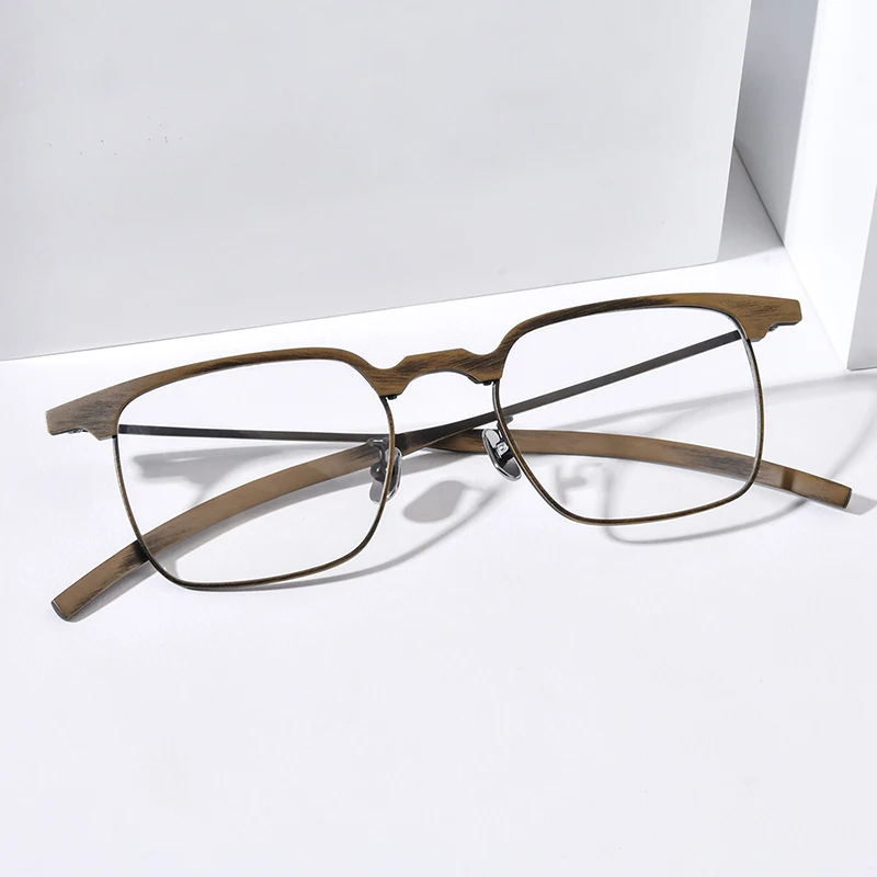 FONEX Titanium Eyeglasses Frame Men Vintage Brand Design Retro Square Glasses Ultralight-Weight Big Size Japanese Eyewear 85860