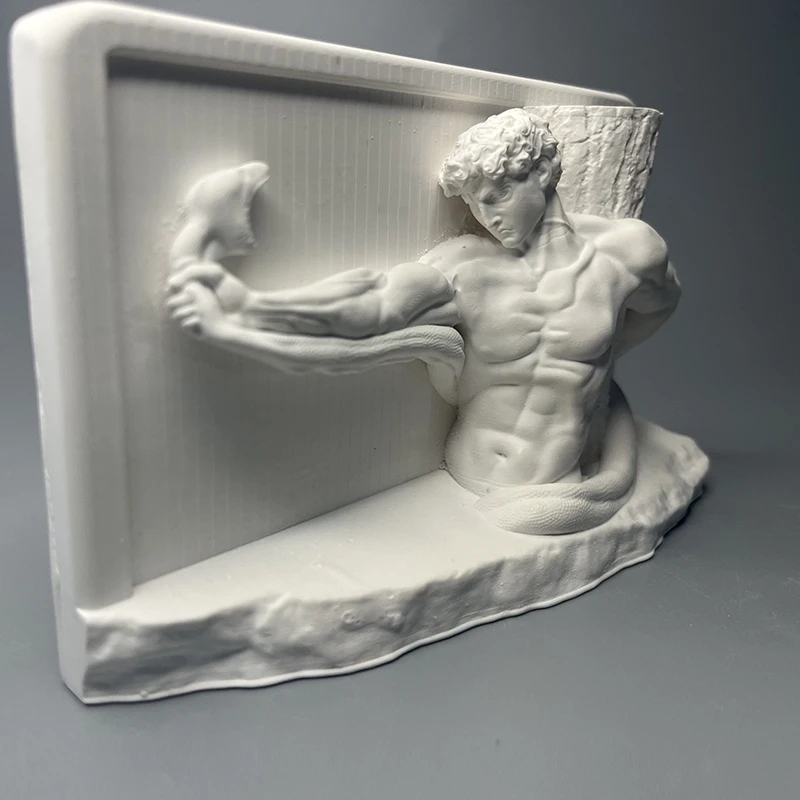 Vintage Roman Figure Sculpture Handicraft Ornaments Plaster Portrait Bookcase Decorative Art White Figure Statue Home Decoration