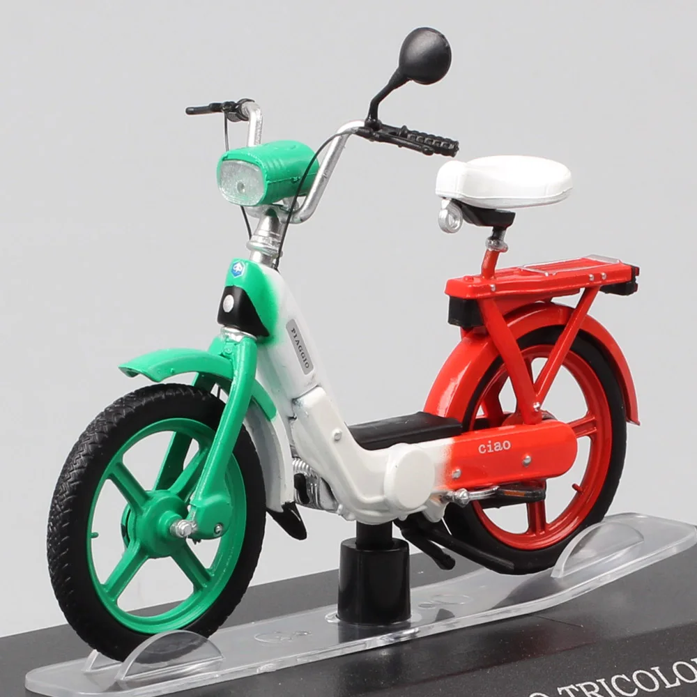 1/18 Scale Piaggio Ciao Tricolore Moped Diecasts & Toy Vehicles Bike Model Vespa Scooter Motorcycle Miniature Gift Green Red