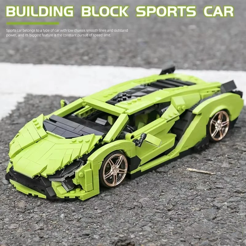 1168PCS Lambo Building Bricks Racing Car Technical Vehicle MOC 10011 Adults Construction Set Toys for Boys Christmas Gifts