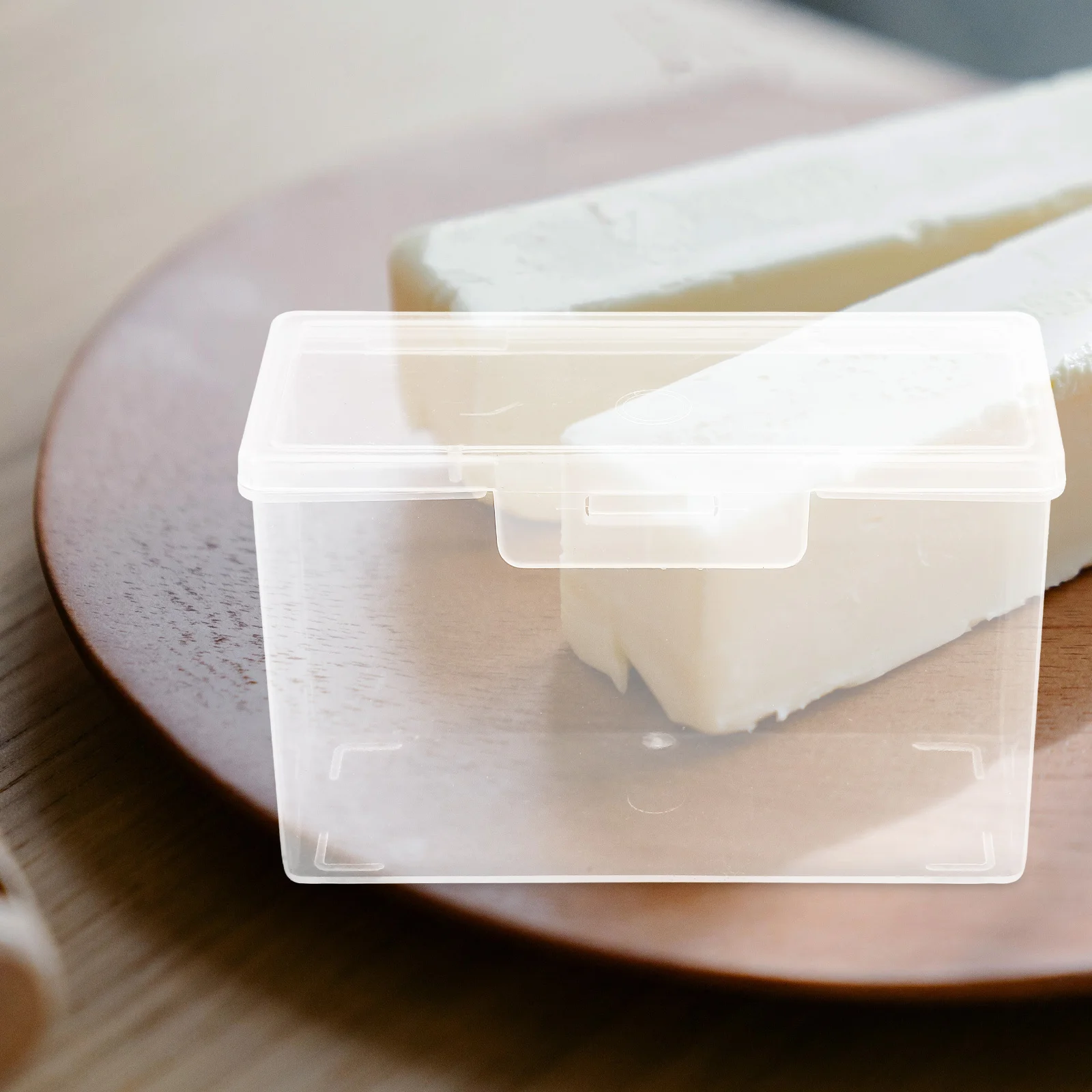 

2Pcs Plastic Cheese Slice Storage Container Clear Cheese Box Multifunctional Butter Fruit Holder Butter Small Boxes