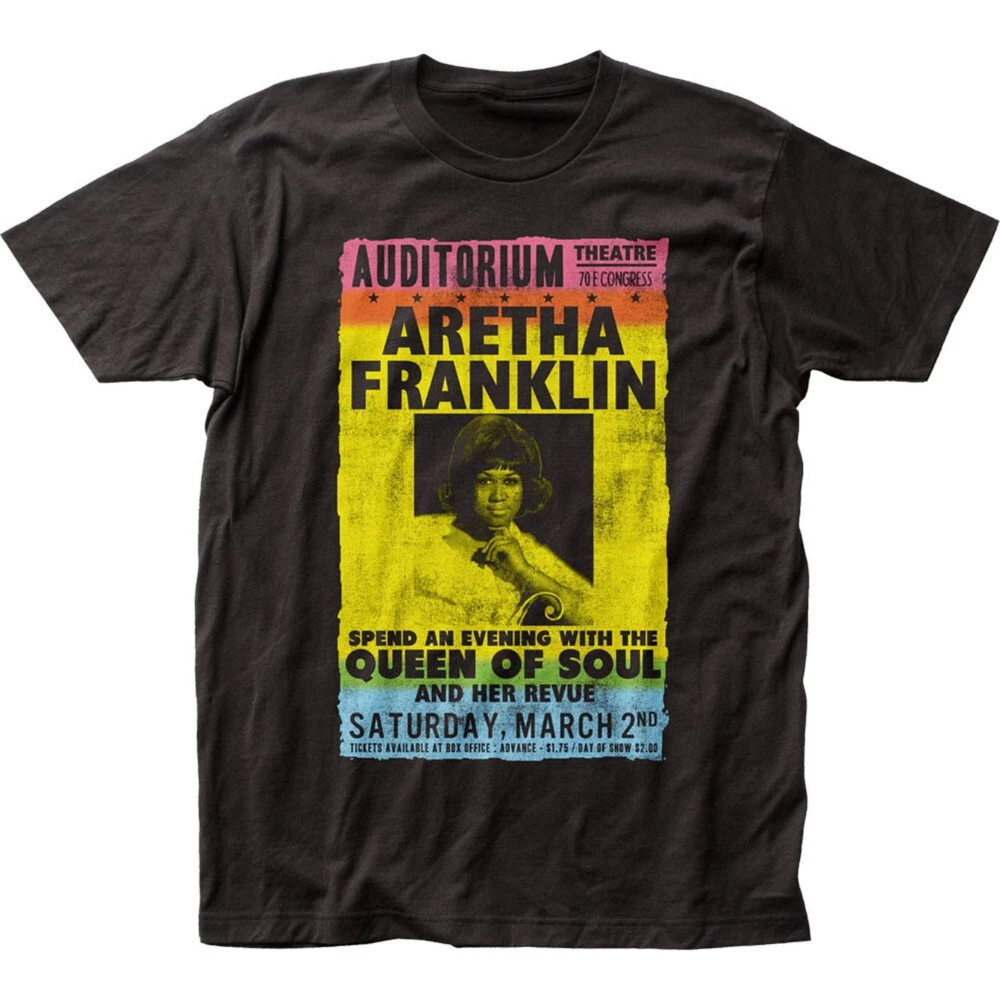 Men's Aretha Franklin Queen of Soul T-Shirt Vintage Concert Tee with Iconic Song Titles Comfortable Short-Sleeve Shirt