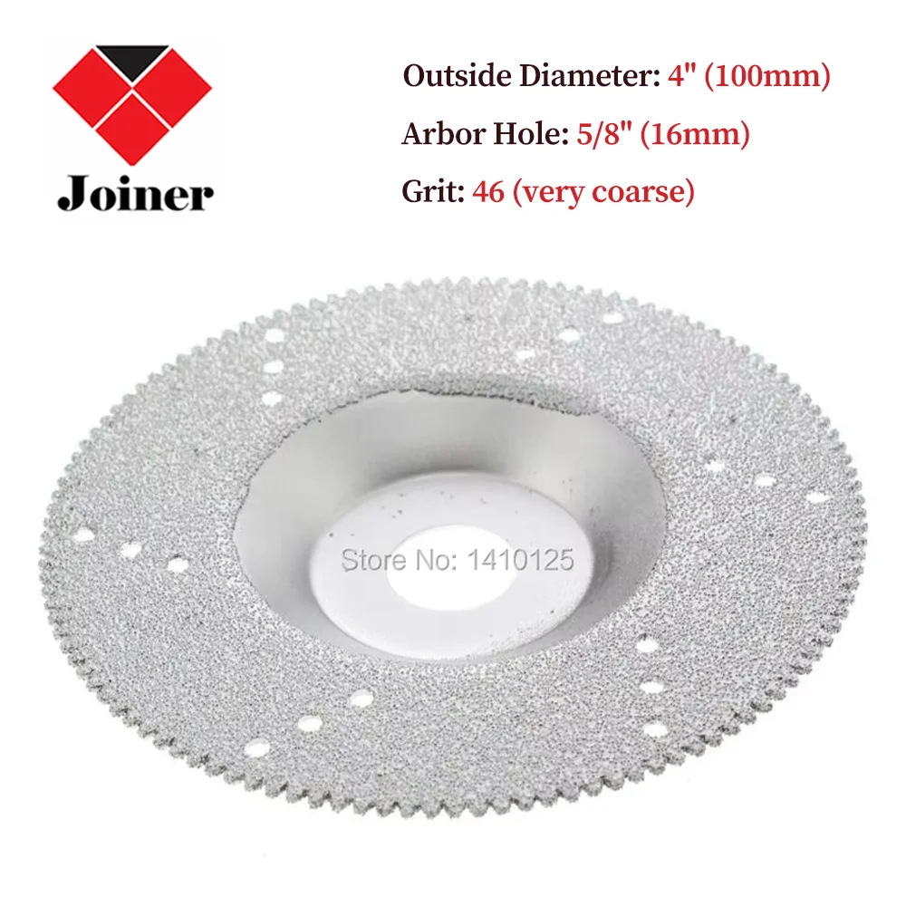

4" x 5/8" inch Diamond BRAZED Grinding Disc Abrasive Wheel Convex Serrated Grit 46 Coarse For Angle Grinder Double Life Stone