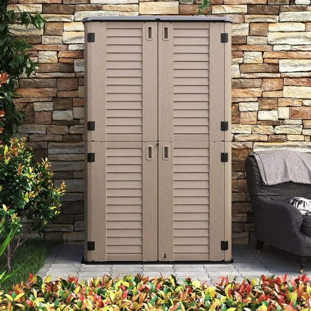 Storage Shed Weather Resistance, Multi-Purpose Outdoor Storage Cabinet Waterproof, Outdoor Storage Cabinet for Garbage Cans