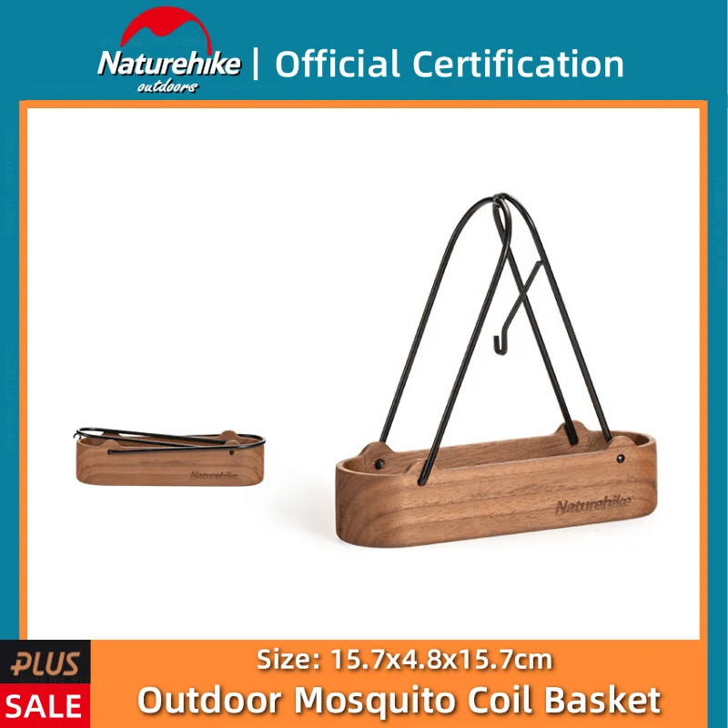 Naturehike Solid Wood Mosquito Coil Basket Ultra Light 99g Outdoor Camping Travel Tent Foldable Mosquito Coil Bracket With Hook