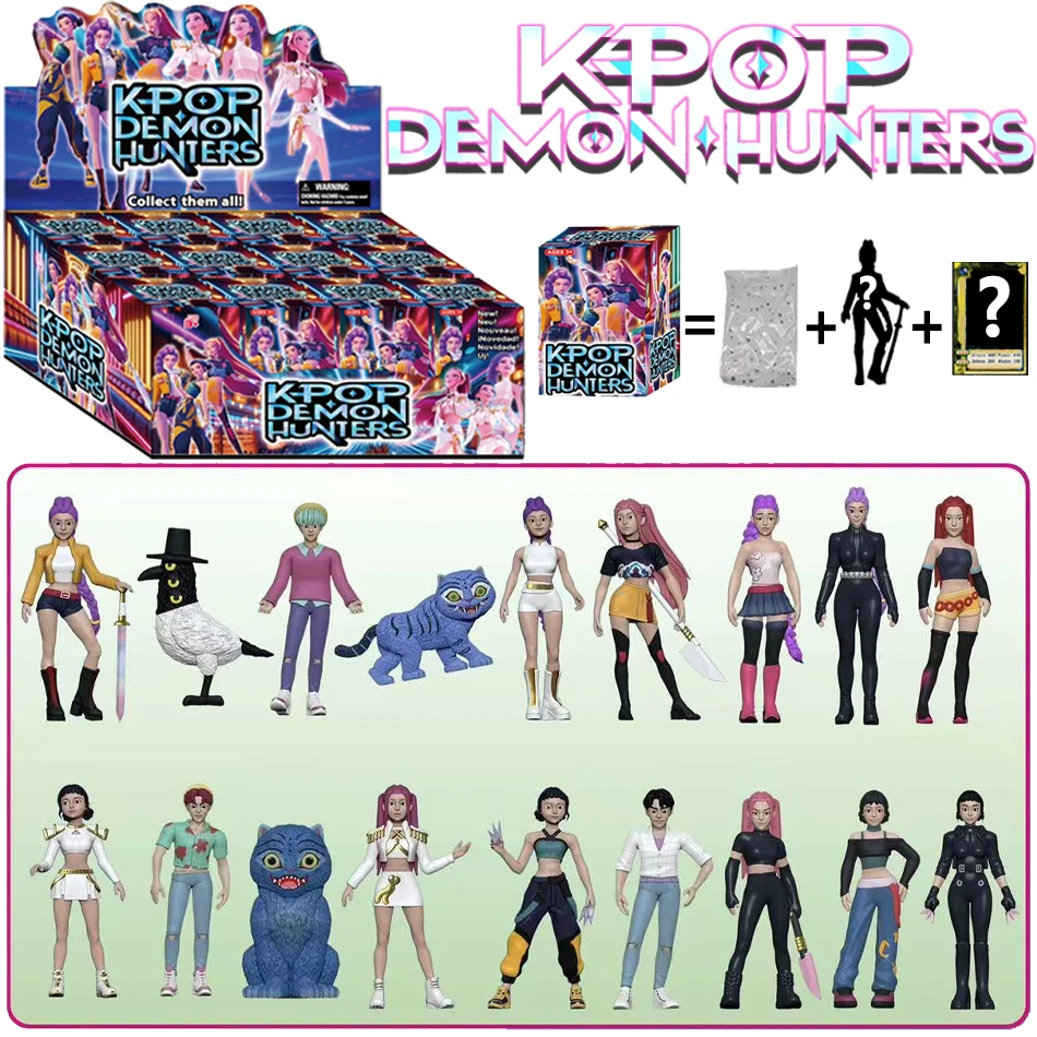 Anime Kpop Demon Hunters Figuurserie Blind Box Mini Anime Pop Schattig Decor Beeldje Model Speelgoedpop Kind Verrassing Kerstcadeaus