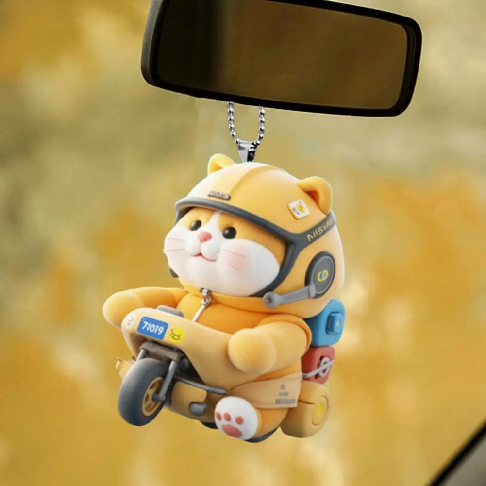 

Cartoon Style Hanging Accessory Durable Acrylic Ornament Adorable Cat Acrylic Christmas Tree Ornament with Lanyard for Holiday