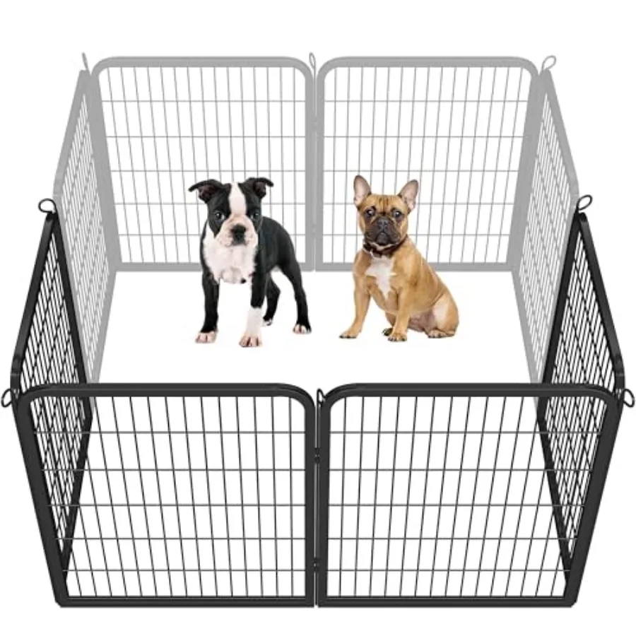 

Dog Playpen Outdoor 32 inch 4 Panels Dog Pen Indoor Heavy Duty Puppy Exercise Pen Metal Pet Fence for RV Camping/Yard/Garden