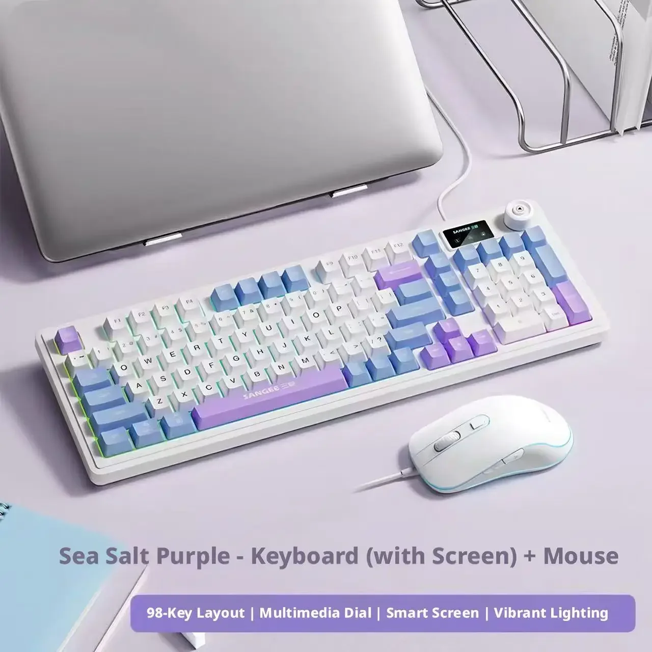 Wired Mechanical Feel Keyboard Mouse Set RGB Glow Low Noise Ultra Thin Gaming Combo Fashion High Value Computer Office Kit