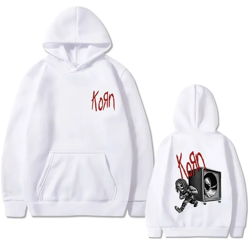 Rock Band Korn Music Album Cover Hoodie Men Women Fleece Cotton Hooded Sweatshirt Male Vintage Pullover Men's Oversized Hoodies