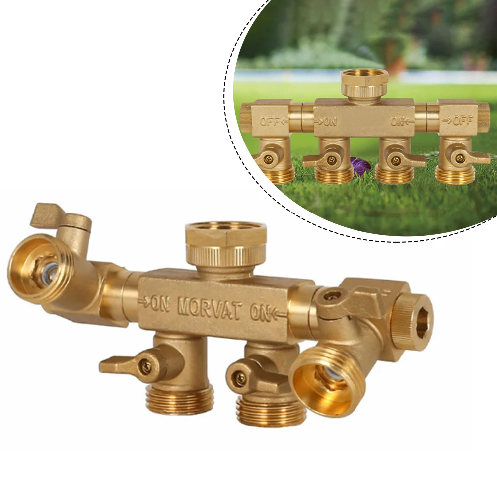 

1pcs Controlled Flow With Four Openings Garden Diverter Water Splitter 3/4in 4Way Diverter Faucet Hose Hose Connector