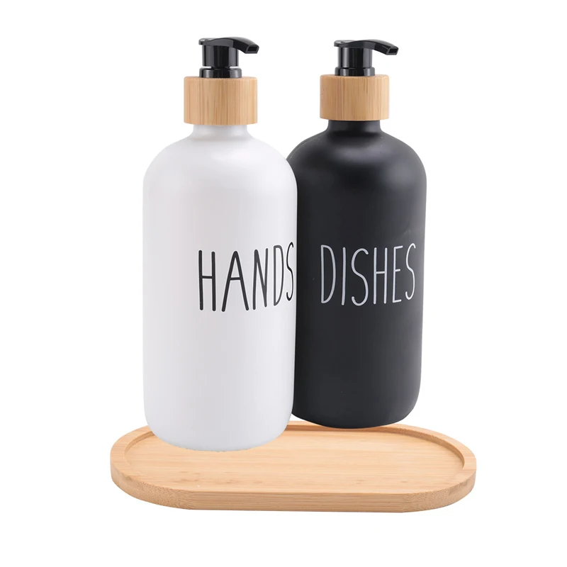 

LUCK-Hand And Dish Soap Dispenser For Kitchen Sink - Farmhouse Kitchen Soap Dispenser Set With Tray