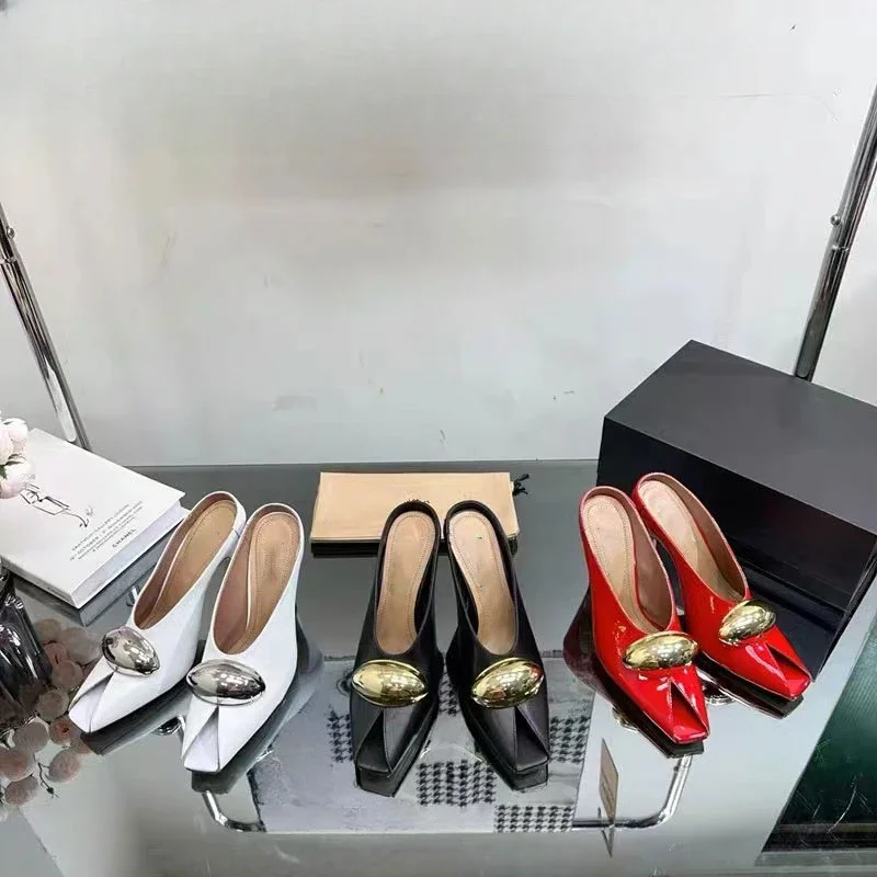 Show Style High Heel 10.5cm Fish Mouth Sandals Spring Summer Black White Fashion Sexy Professional Commuter Women Shoes  Size 43 image 5