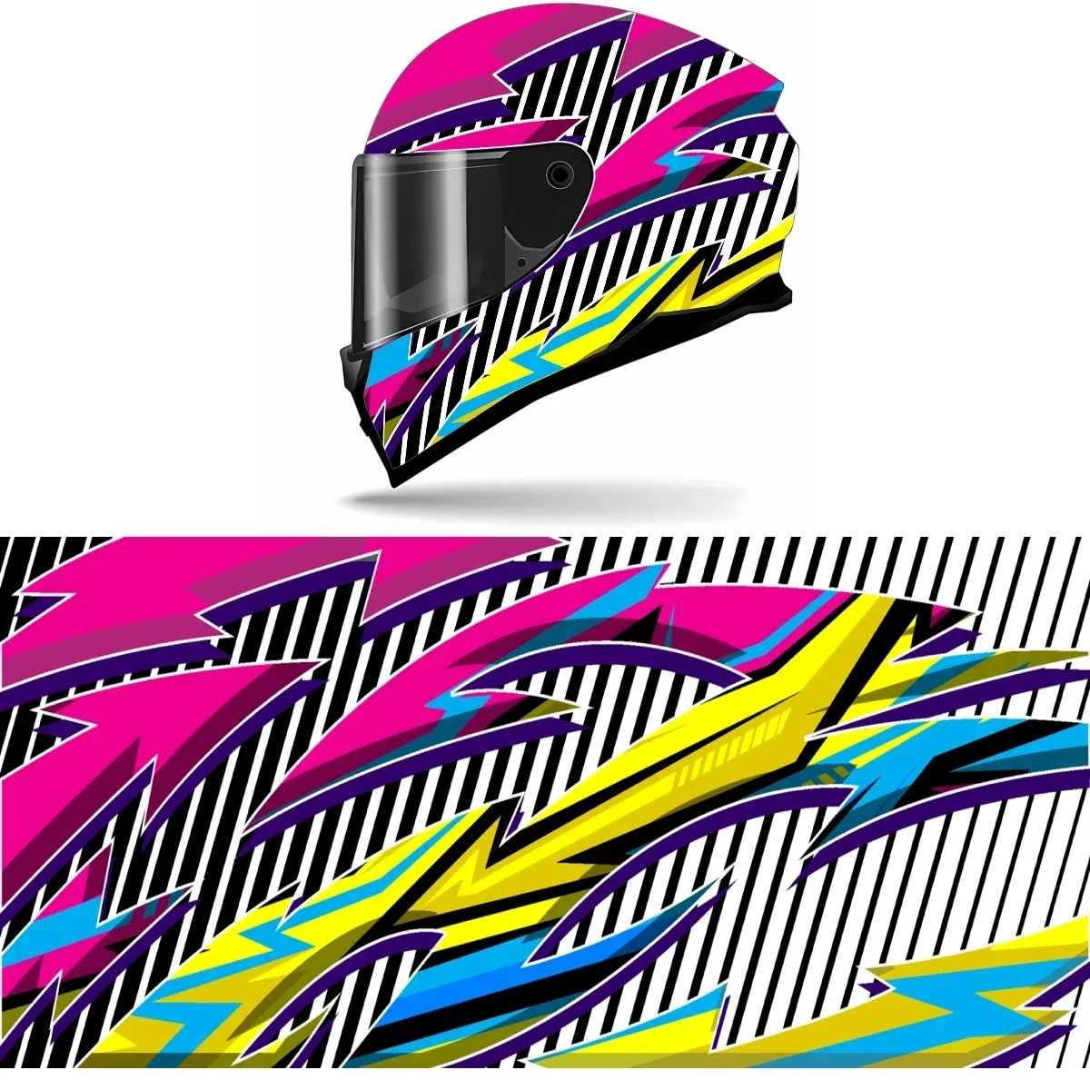 

Abstract Colorful Curves Full Helmet Wrap Sticker Motorcycle Helmet Racing Graphic Decal Vinyl Wrap Helmet Decor Sticker