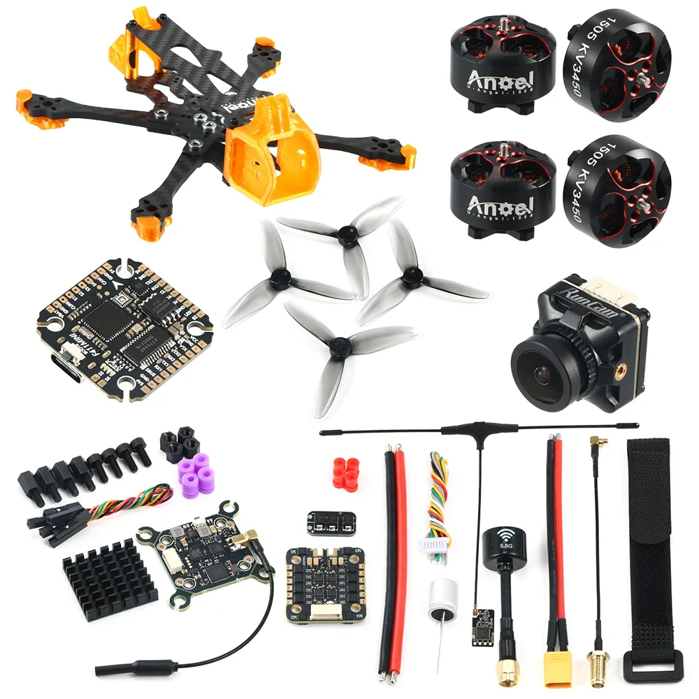 Uangel30 3inch Flower Fly FPV Kit 3inch Frame 1505 3450KV Motor F411 FC & 40A ESC Runcam Robin3 Camera Small FPV Drone Kit