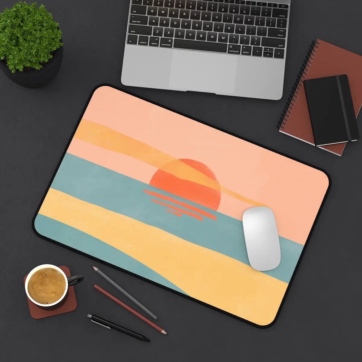 Abstract Sunset Deskmat, Cute Computer Desk Mat, Keyboard Mat, Office Decoration, Couple Gift Cute Mouse Pad Gaming Accessories
