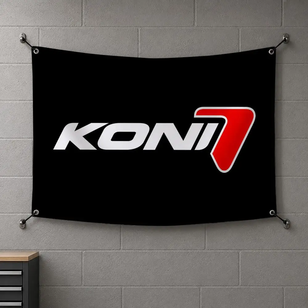 K-koni Logo Shock Absorber Flags Interior Wall Hanging Background Art Banner Bedroom Home Living Room Outdoor Party Decor