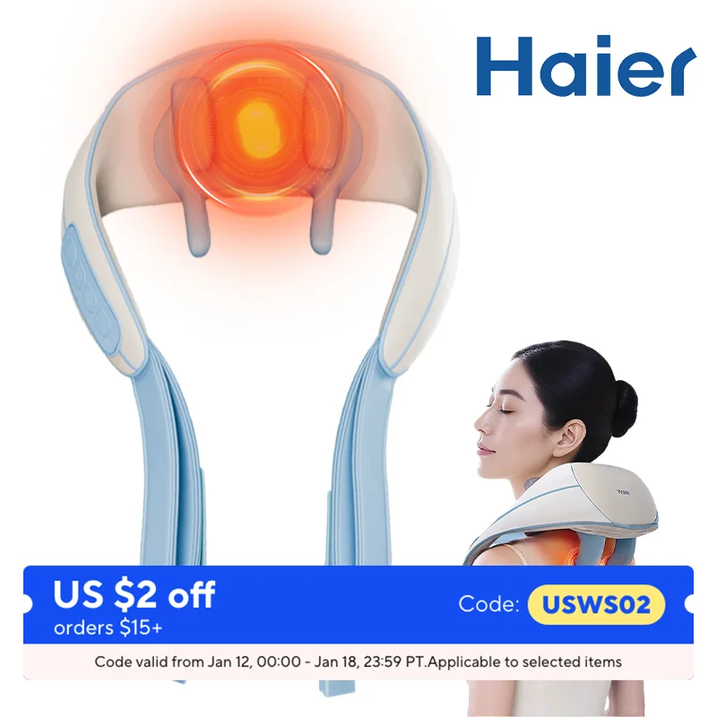 

Haier Wireless Neck And Shoulder Massager Heating Relaxation Massage Shawl for Neck And Shoulder Muscles