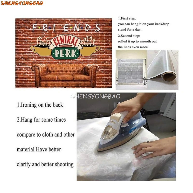 SHENGYONGBAO Friends Theme Photography Backdrops Pub 80s 90s Birthday Party Photoshoot Brick Wall Studio Background Props BW-05