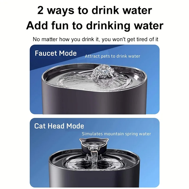 Intelligent Pet Automatic Water Dispenser Water Bowl Cat Water Fountain Recirculate Filtring Drinker For Cats Usb Electric Mute