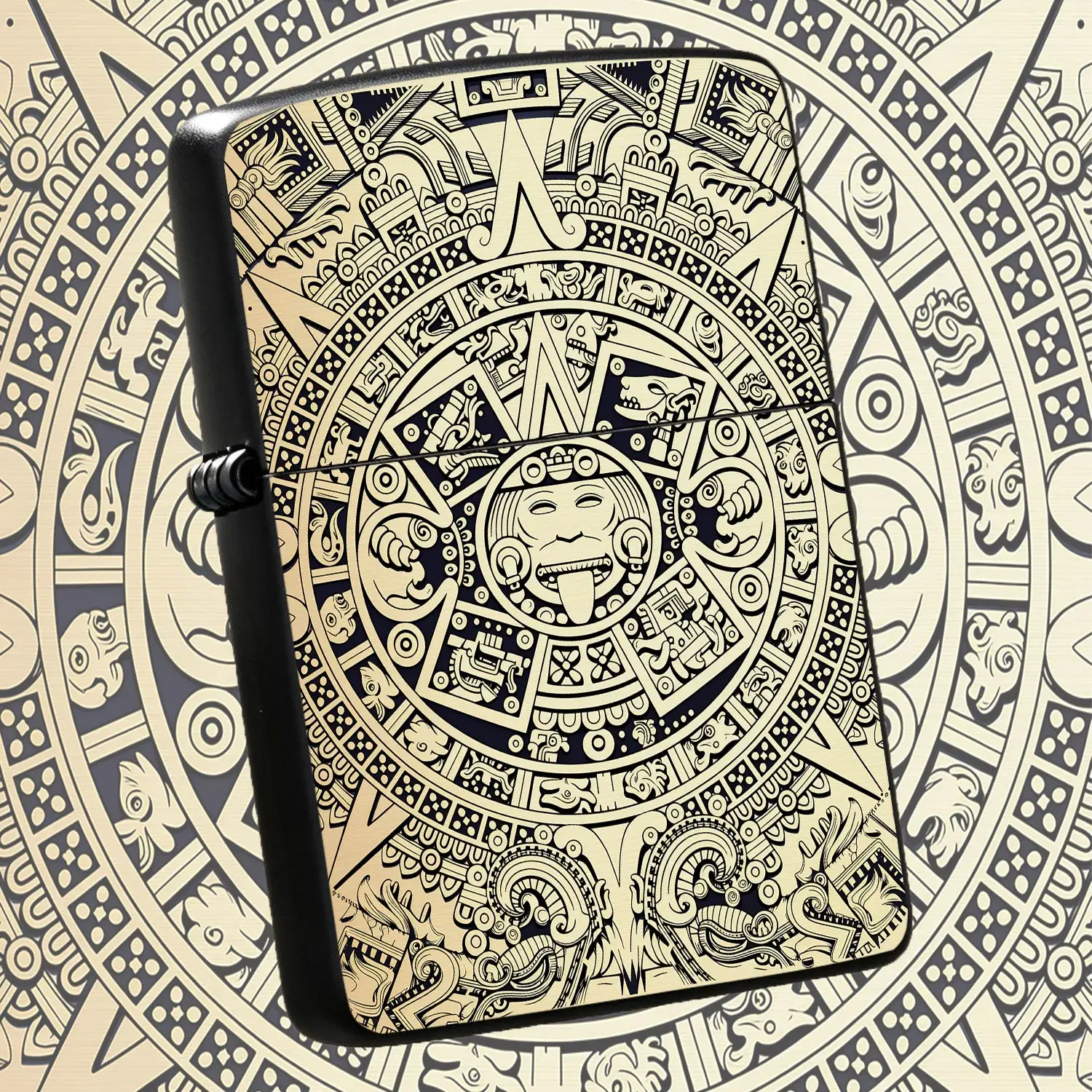 Exquisite Aztec Suntotem Portable Lighter, Retro Civilization Pattern Stylish Practical Accessory, Perfect For Daily Use, Outdoor Gathering, Various Scenarios, Unique Trendy Gift For Friends And Famil A Humorous And Interesting Lighter