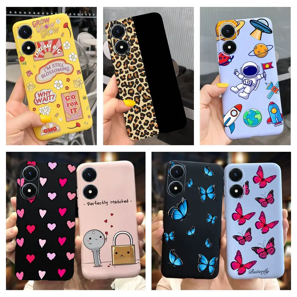 For Vivo Y01 2022 Case Cute Astronaut Butterfly Painted Silicone Soft TPU Slim Back Cover For Vivo Y02 Y02s VivoY01 Y 02 S Funda