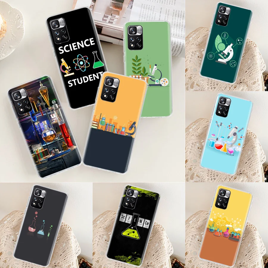 Science Chemistry Biology Laboratory Phone Case For Xiaomi Poco X3 GT X4 NFC M4 M5 M5S X6 X5 Pro 5G M3 Mi F6 F5 F4 F3 F2 F1