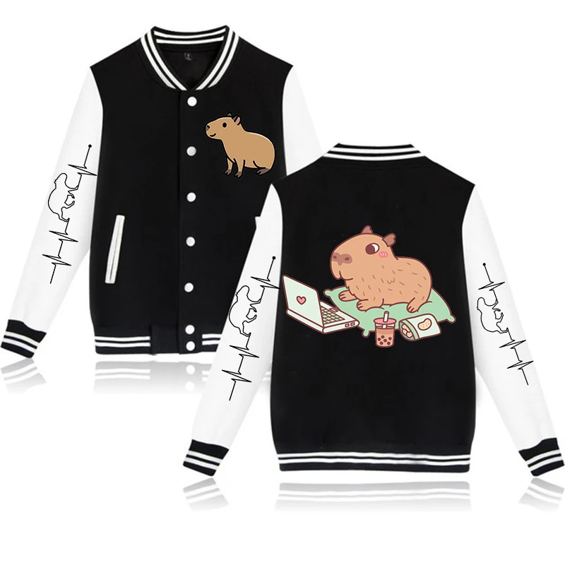 Capybara Fashion Jackets Streetwear Women Men Harajuku Sweatshirts Y2k Cartoon Capibara Hoodies Mange Cute College Coats Female