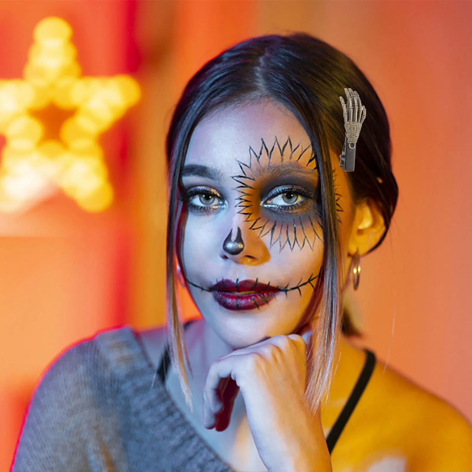 

2 шт. ретро-заколки для волос в виде черепа и руки, в стиле стимпанк, готические заколки для волос, украшения для волос на Хэллоуин для женщин, заколка для волос на Хэллоуин