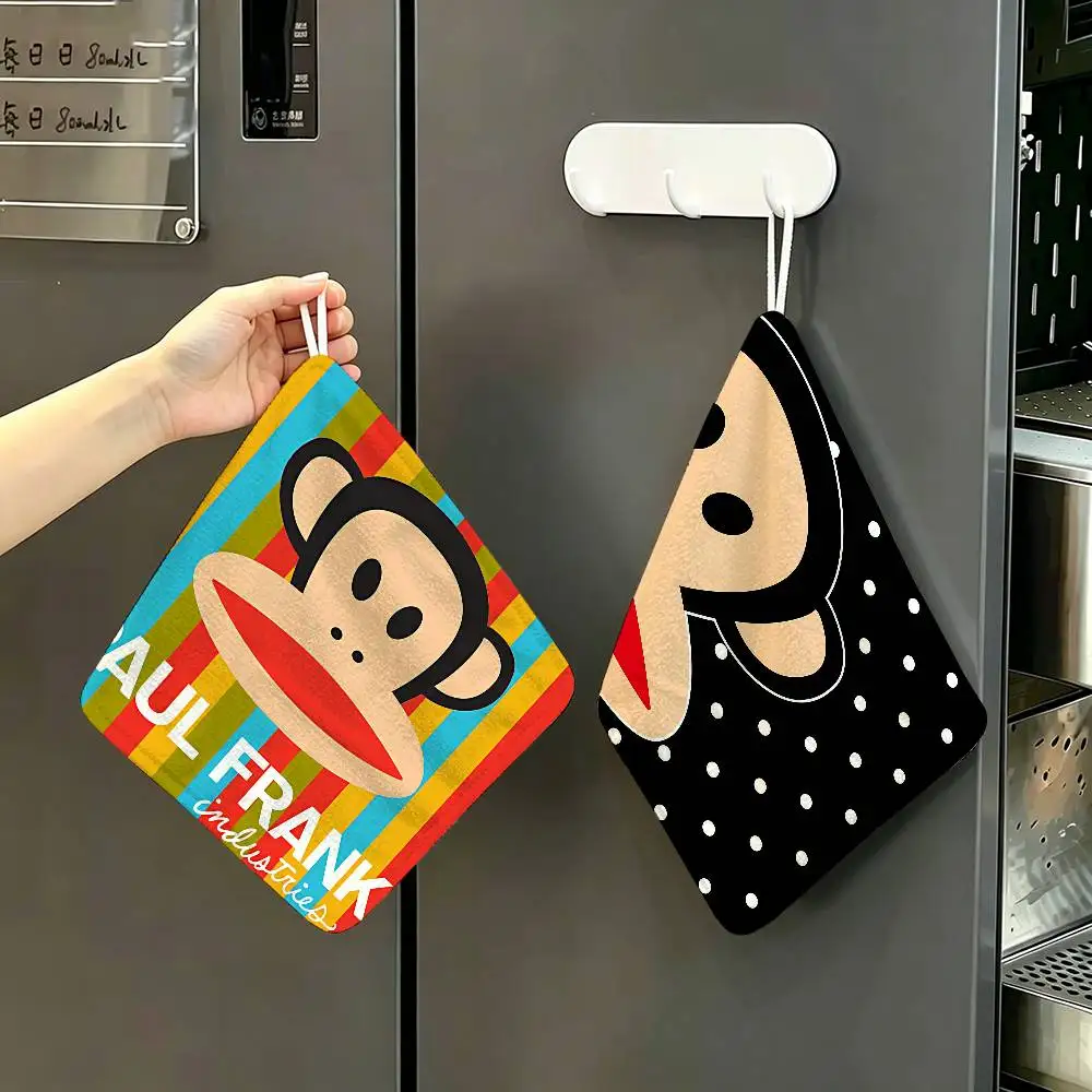 Logo P-Pauls F-Frank Polyester Cotton Hand Wiping Towel with Hanging Loop, Lightweight for Home and Commercial Use