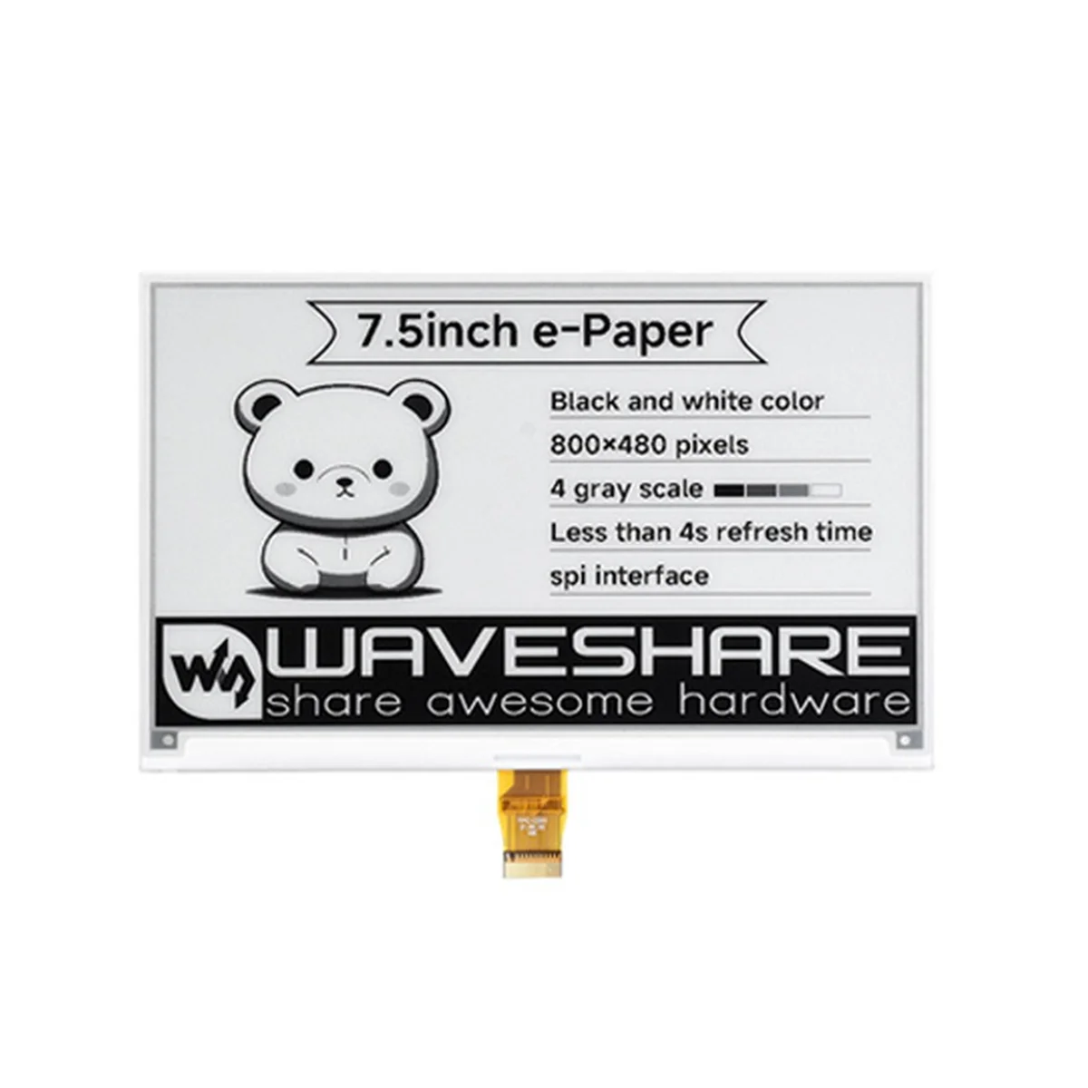 B43C Waveshare 7.5 Polegada E- - Raspberry Pi 3D Print avaliação e preço