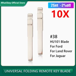 Clé de voiture pliable à rabat KD HU101 #38, 10 pièces, lame non coupée pour Ford Fusion Focus Mondeo Fiesta Galaxy pour Land Rover pour Jaguar