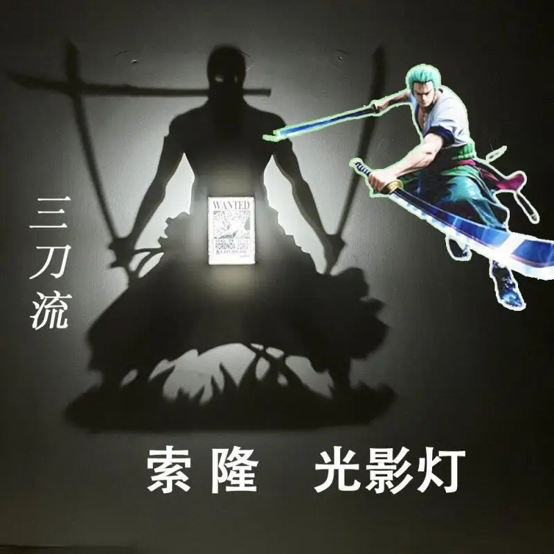 Lámpara de Proyección 3D de One Piece, Lámpara de Luz y Sombra 3D, Roronoa Zoro Nika, Lámpara Nocturna, Lámpara de Sombra, Adorno, Regalo