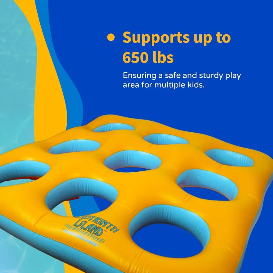 لعبة حمام السباحة القابلة للنفخ على جزيرة المتاهة لتصميم المتاهة الزرقاء الممتعة مع مادة PVC متينة مثالية للعب المائي في الصيف وفي الهواء الطلق