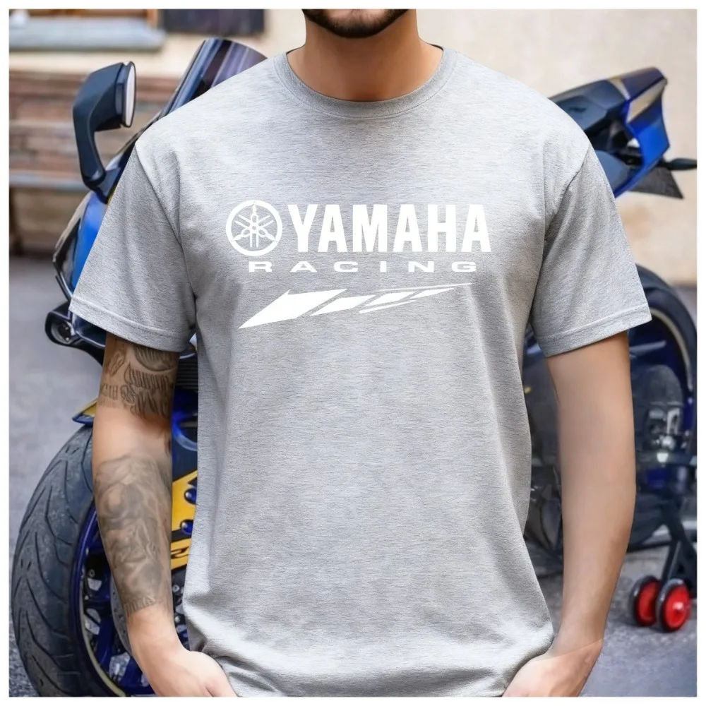 تي شيرت مطبوع عليه شعار ياماها، تي شيرت رجالي عصري وكاجوال، تي شيرت رياضي صيفي ممتص للعرق للموتوكروس