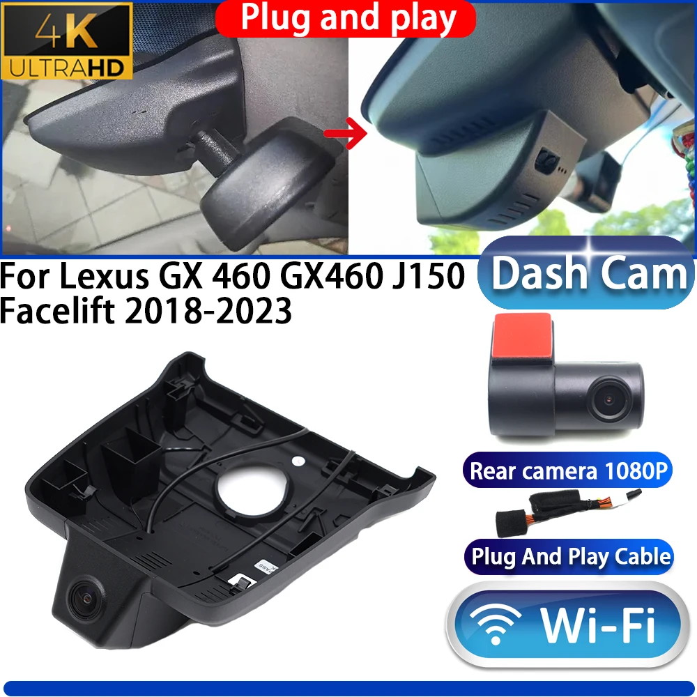 

HighCity For Lexus GX 460 GX460 J150 Facelift 2018-2023 Dash Cam Camera DVR UHD Night Vision Wifi Plug And Play Video Recorder