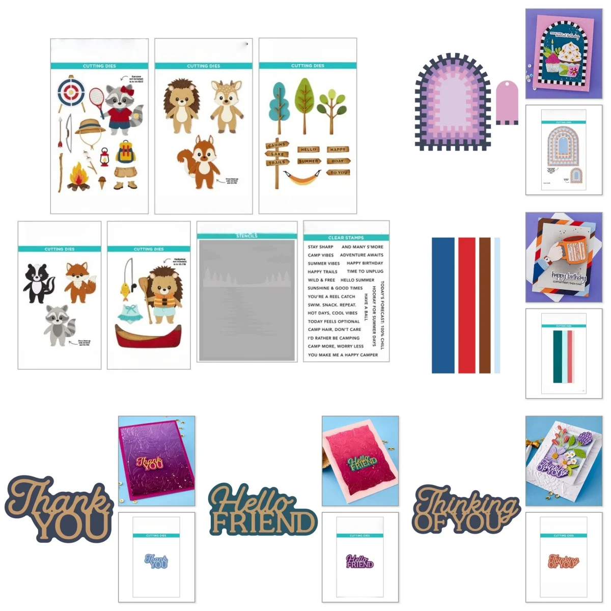 

March 2026 New Badger Fox Summer Camp Metal Cutting Dies Clear Stamps Stencil For DIY Scrapbook Diary Greeting Card Template