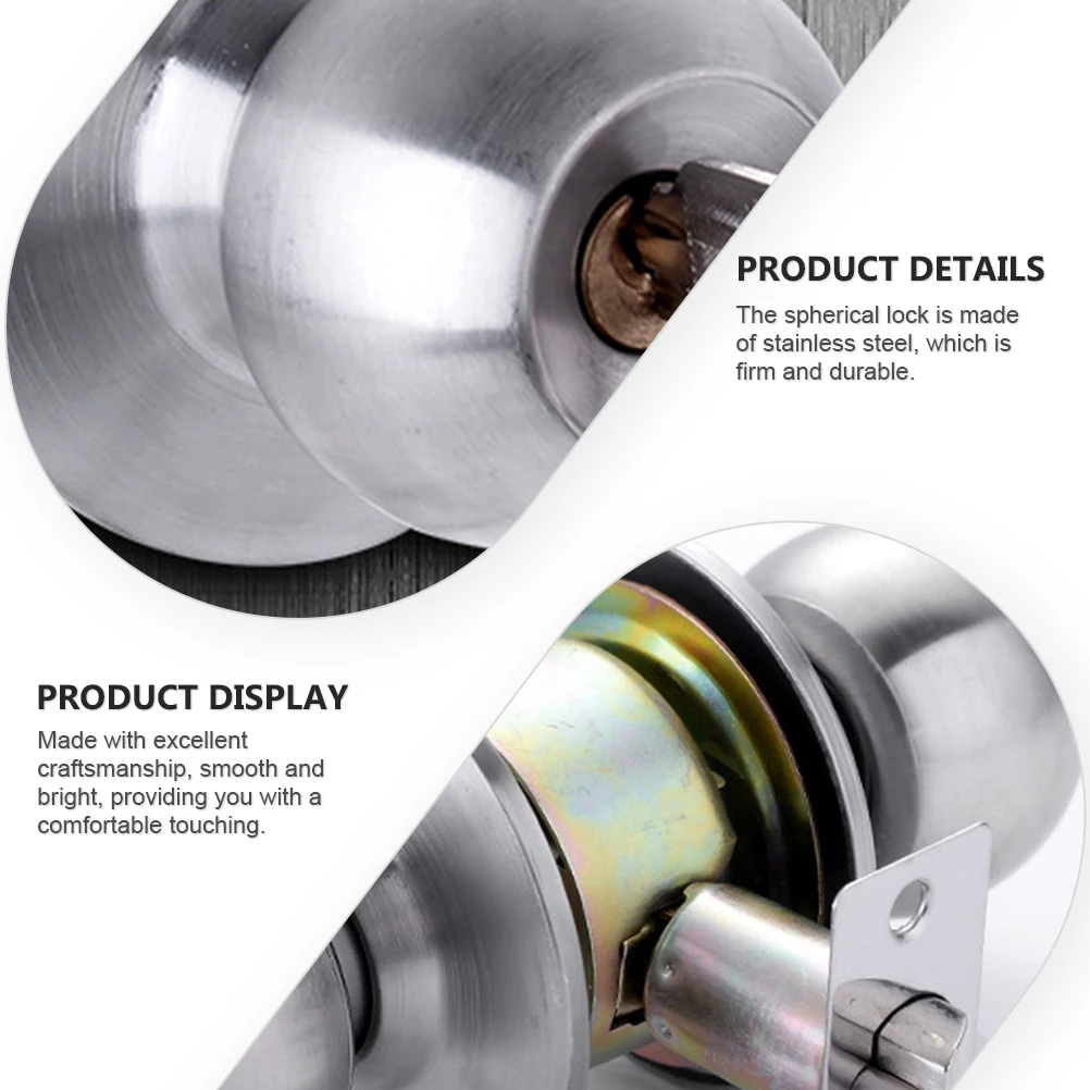 

Copper Core Spherical Lock Stainless Steel Knob Reliable Home Room Door Indoor Baby Proof Safe Flexible Hardware