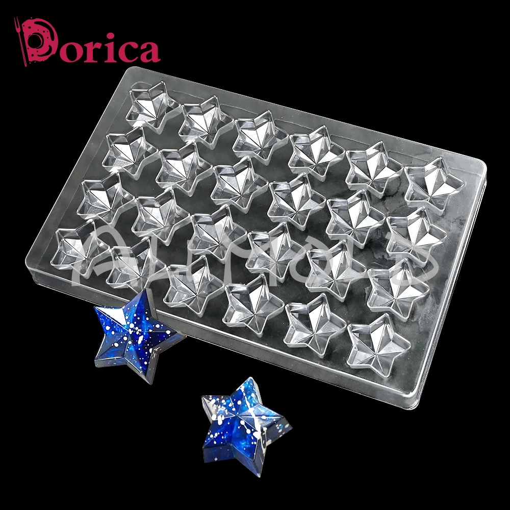 

Star Chocolate Bar Mold Professional Plastic Mould Buttercream Confectionery Candy Cake Decor Tool Pastry Dessert Baking Utensil