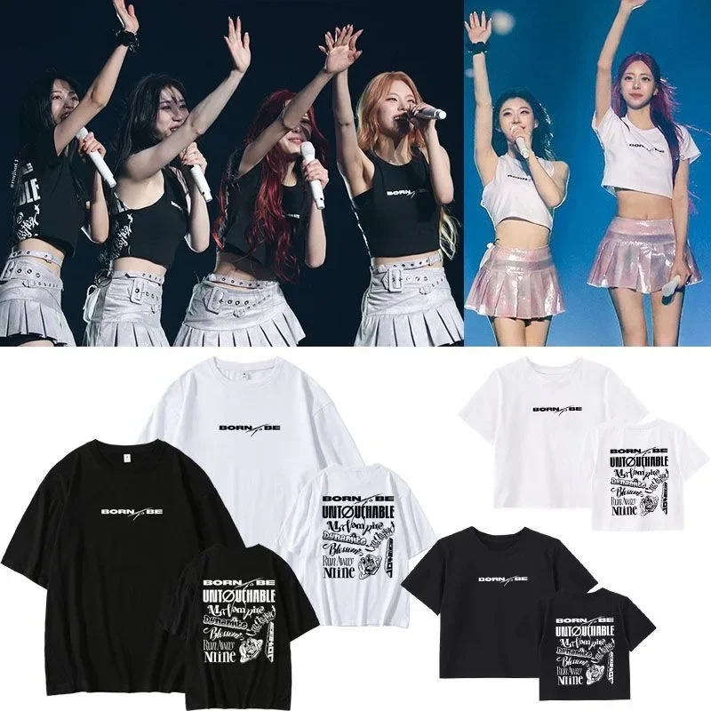 

ITZY Born To Be Same T Shirt 100% Cotton Tops Concert Fans MIDZY Short Sleeve Tee Women Men Korean Fashion Loose Summer T-shirt