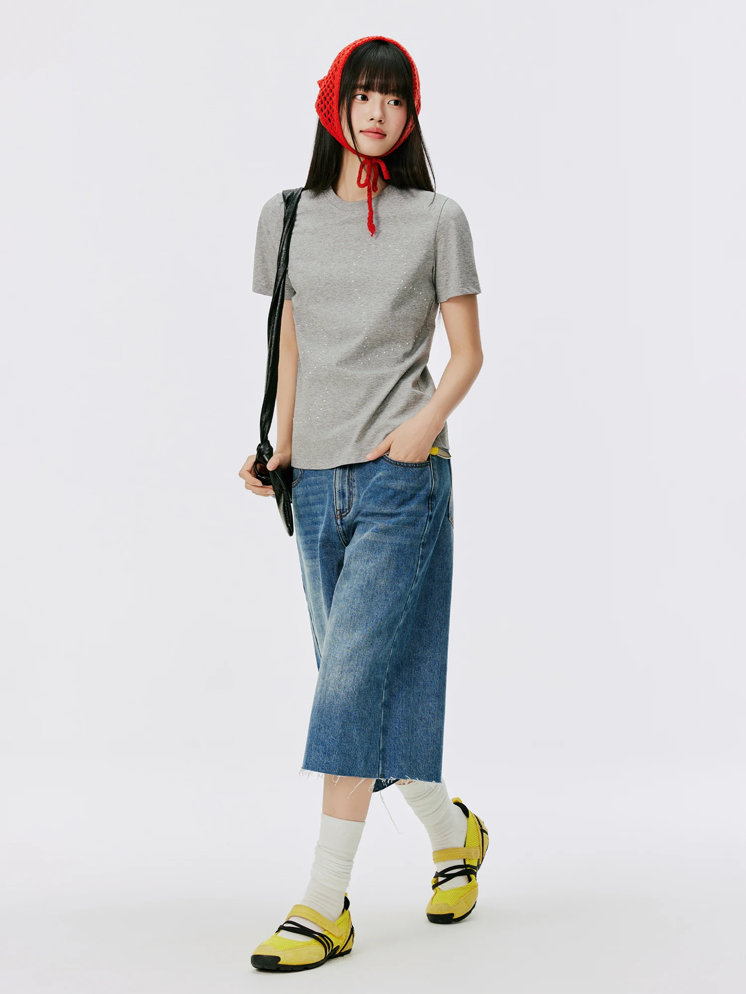 

Женская футболка Burgenland с коротким рукавом и круглым вырезом, свободного кроя, летняя, хлопковая, дышащая, с блестящим принтом в виде сердечек, повседневный топ